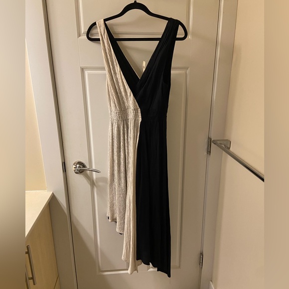 Maeve Elisabel Anthropologie Black and Cream Asymmetrical Dress NWT - Picture 4 of 7